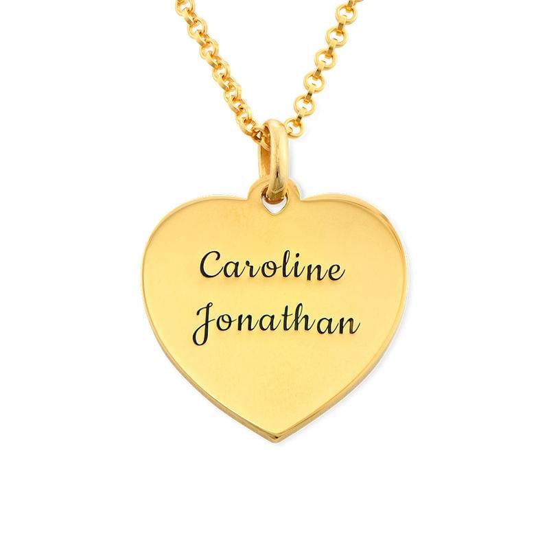 Engraved heart necklace with custom text