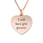 Rose gold engraved heart pendant