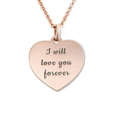 Rose gold engraved heart pendant