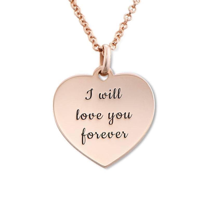 Rose gold engraved heart pendant