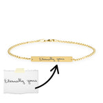 Personalized handwriting bar bracelet