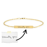 Personalized handwriting bar bracelet