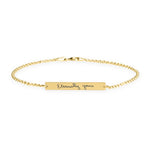 Personalized handwriting bar bracelet