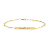 Personalized handwriting bar bracelet