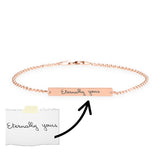 Personalized handwriting bar bracelet