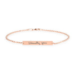 Personalized handwriting bar bracelet