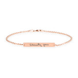 Personalized handwriting bar bracelet