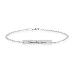 Personalized handwriting bar bracelet