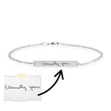 Personalized handwriting bar bracelet