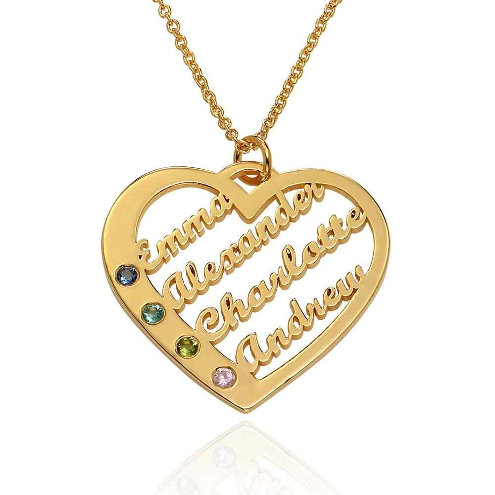 Heart Necklace with Birthstones
