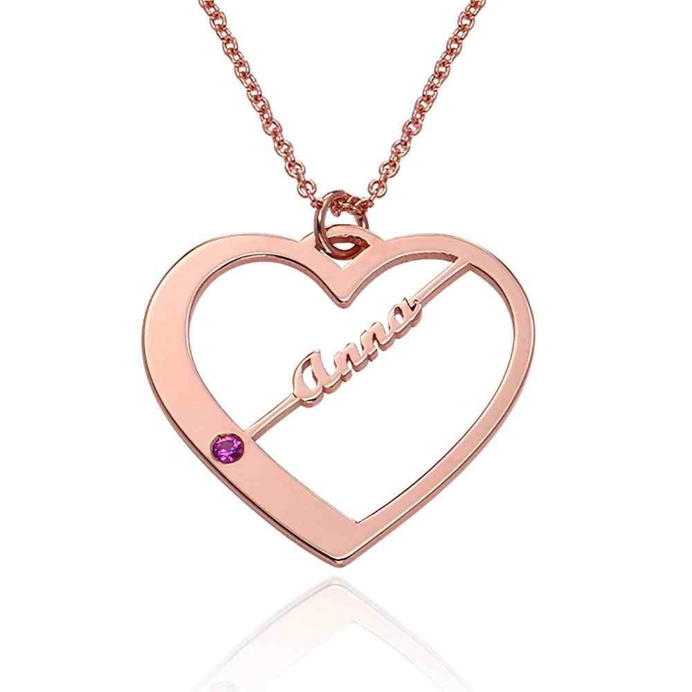 Heart Necklace with Birthstones