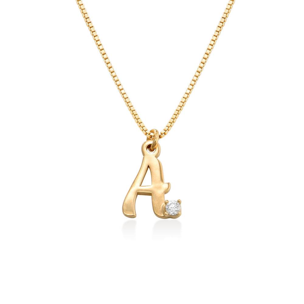 Personalized Initial Necklace With Diamond