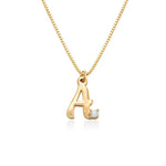 Personalized Initial Necklace With Diamond