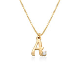 Personalized Initial Necklace With Diamond