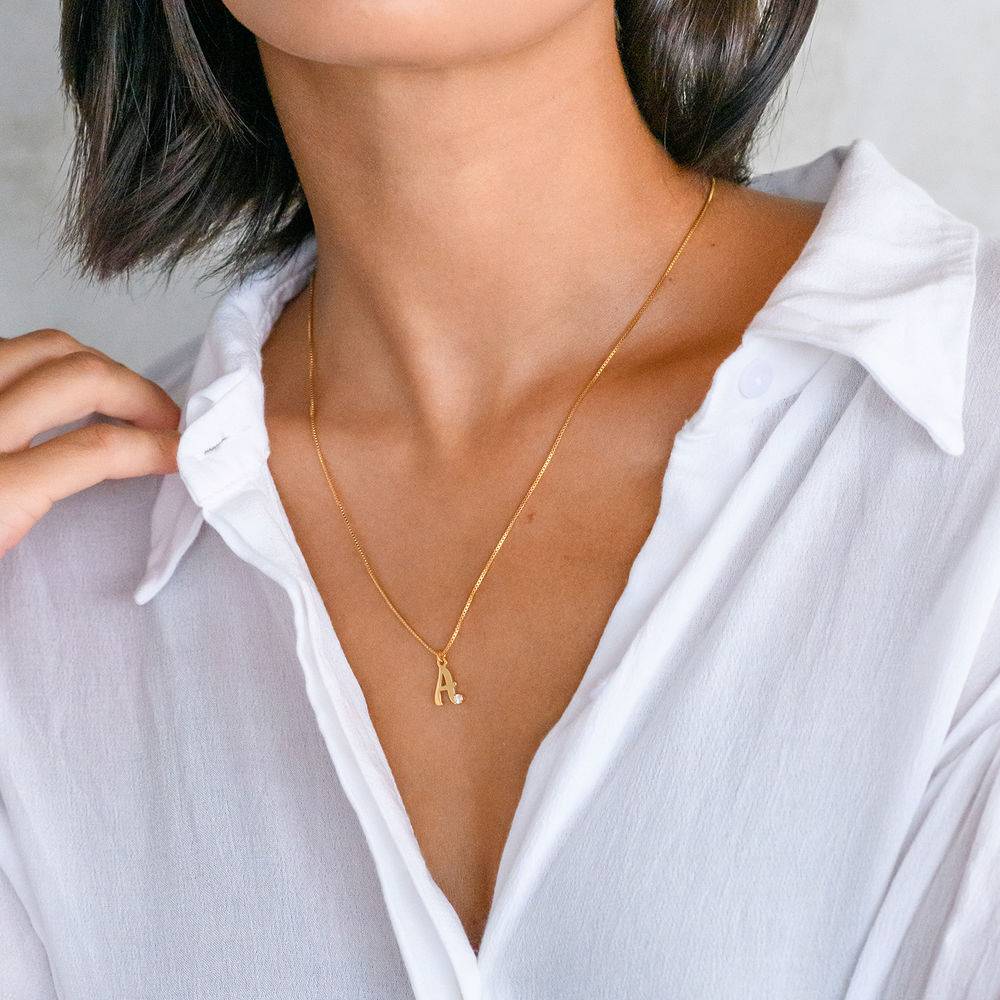 Personalized Initial Necklace With Diamond