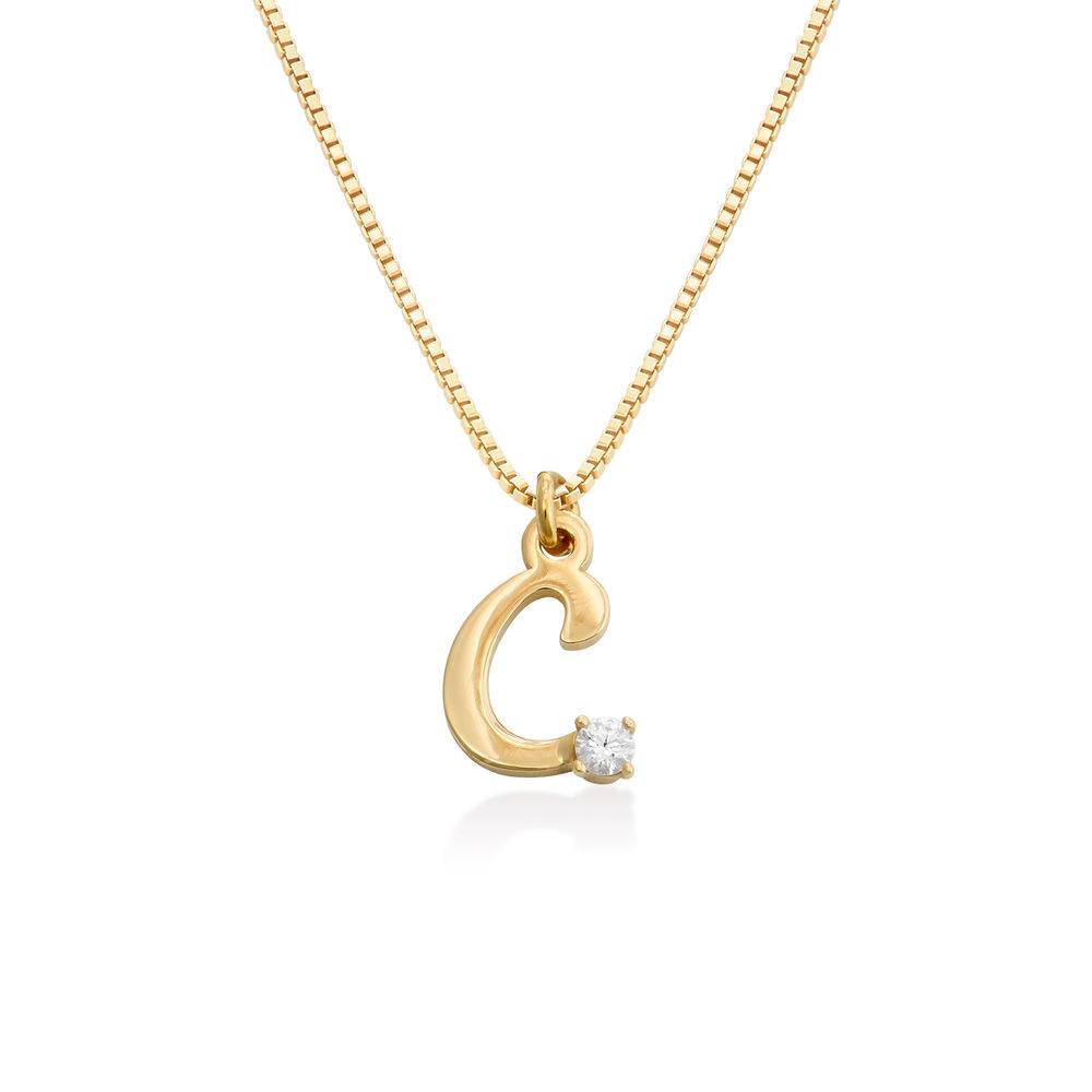 Personalized Initial Necklace With Diamond