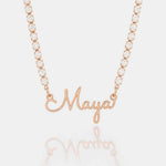 Personalized Name Necklace with Tennis Chain
