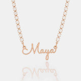 Personalized Name Necklace with Tennis Chain