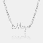 Personalized Name Necklace with Tennis Chain
