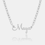 Personalized Name Necklace with Tennis Chain