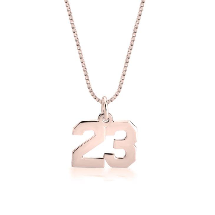 Rose gold Number Necklace