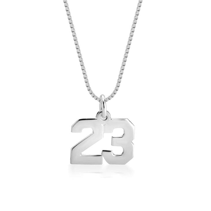 Number Necklace in silver plating