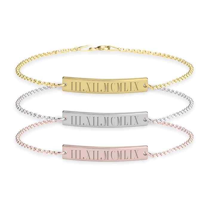 Personalized Roman Number Bracelet