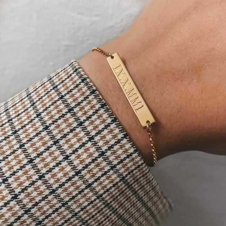 Personalized Roman Number Bracelet
