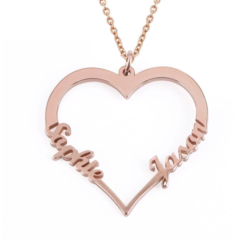 two name heart charm necklace