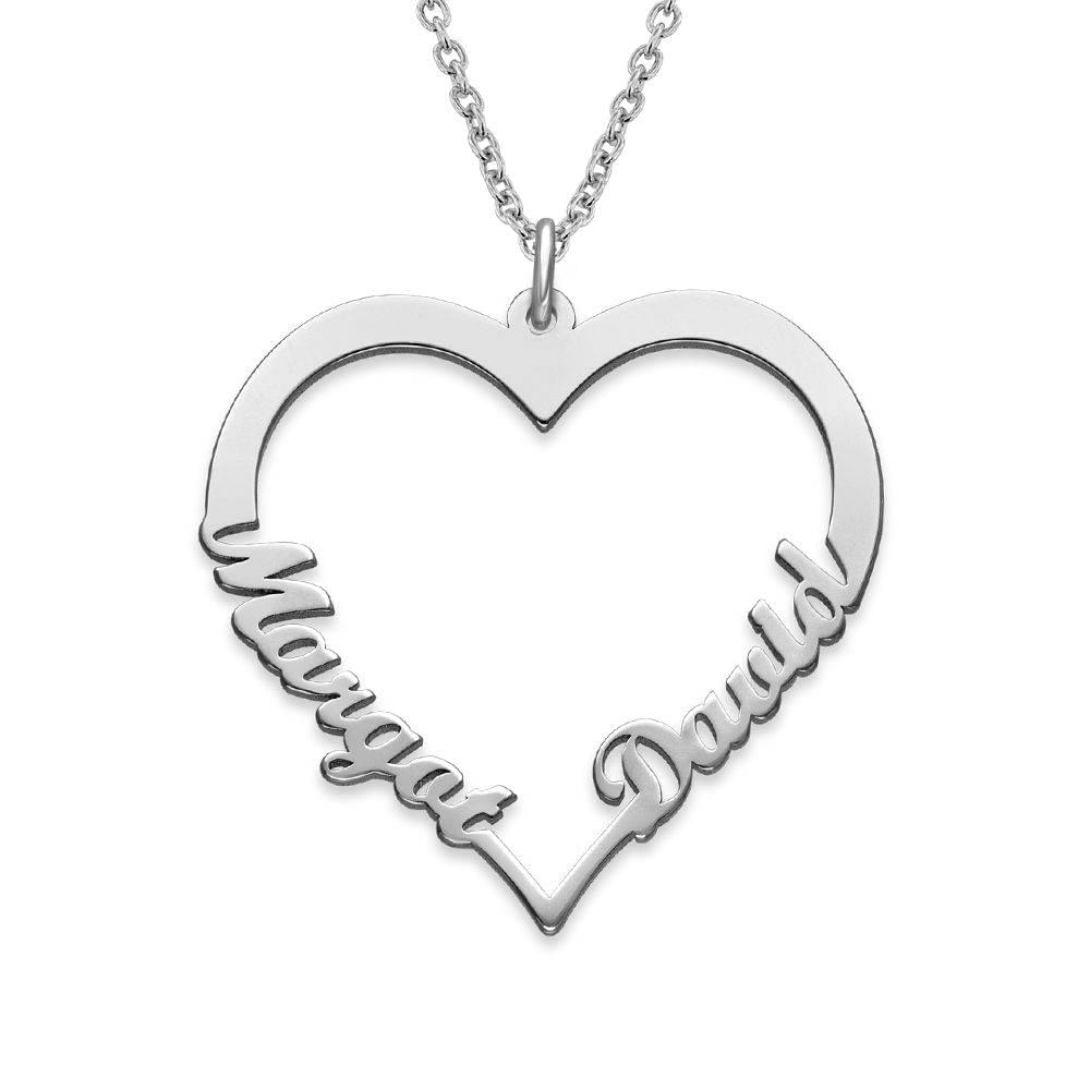 Double name heart pendant