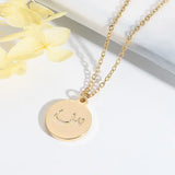 Personalized Arabic Initial Round Disc necklace