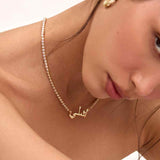 Personalized Arabic Name Necklace with Tennis Chain