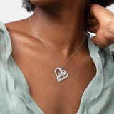 Personalized Couples Heart Necklace with Two Names & Birthstones