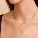Personalized Couples Heart Necklace with Two Names & Diamonds