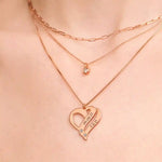 Personalized Couples Heart Necklace with Two Names & Diamonds