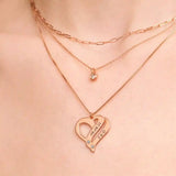 Personalized Couples Heart Necklace with Two Names & Diamonds
