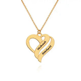 Personalized Couples Heart Necklace with Two Names