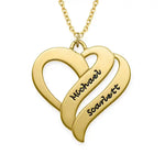 Personalized Couples Heart Necklace with Two Names
