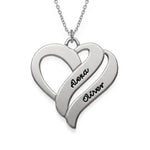 Personalized Couples Heart Necklace with Two Names