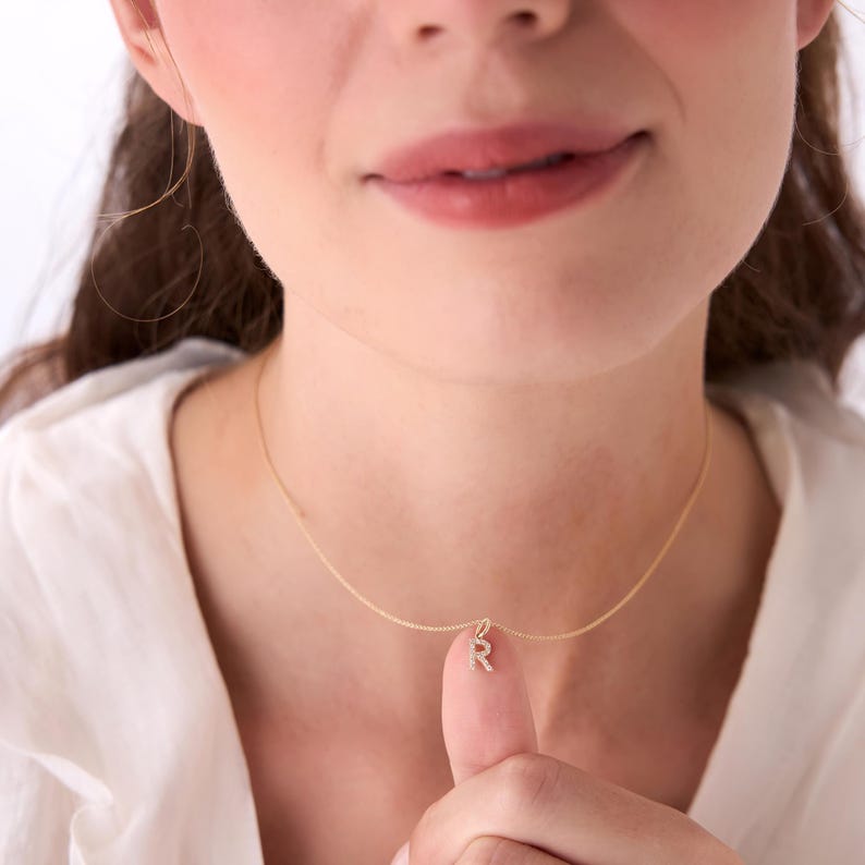 Cubic Zirconia Initial Necklace