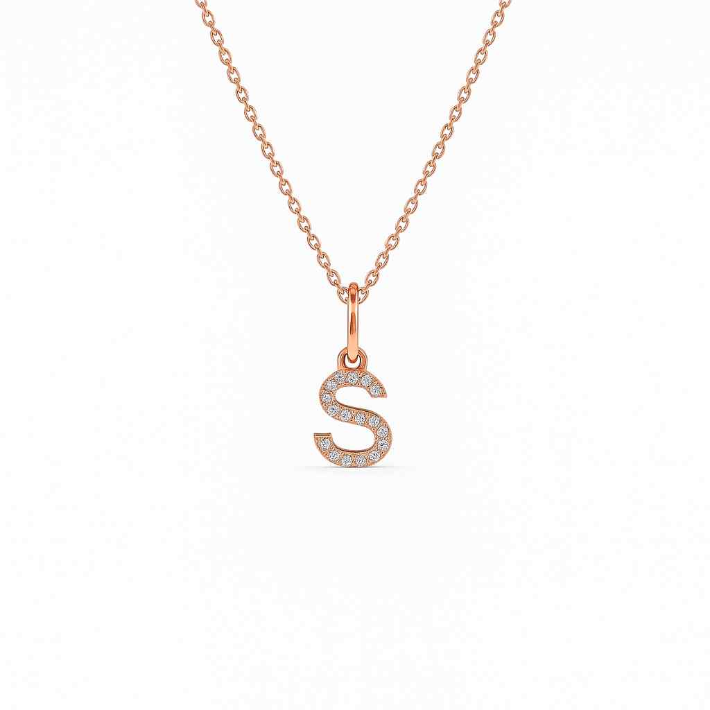 Initial Necklace with Cubic Zirconia