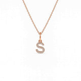 Initial Necklace with Cubic Zirconia