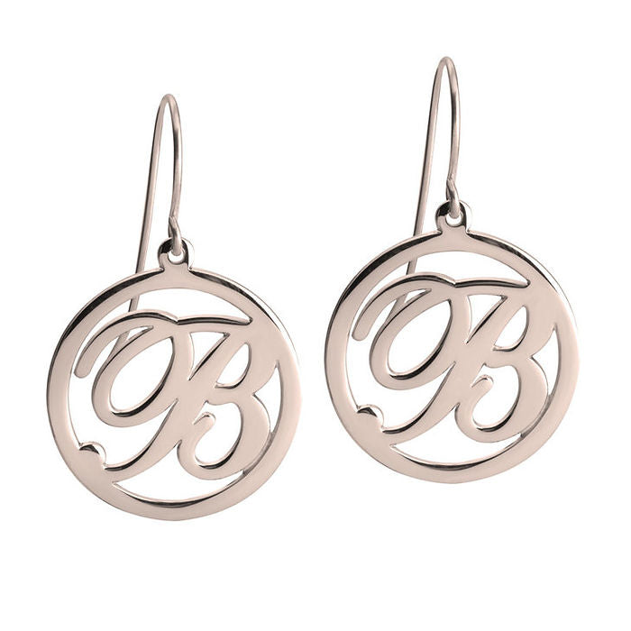 Cut Out Initial Dangling Earrings
