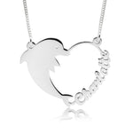 Dolphin Heart Name Necklace