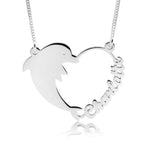 Dolphin Heart Name Necklace