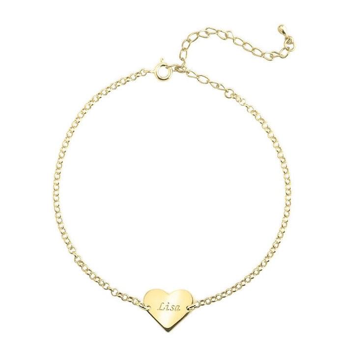 Personalized Engrave Heart Anklet