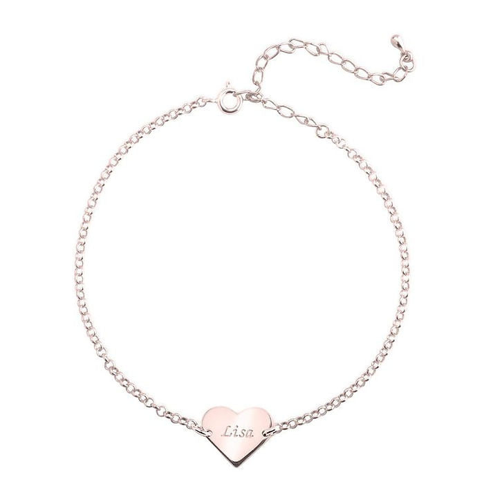 Personalized Engrave Heart Anklet