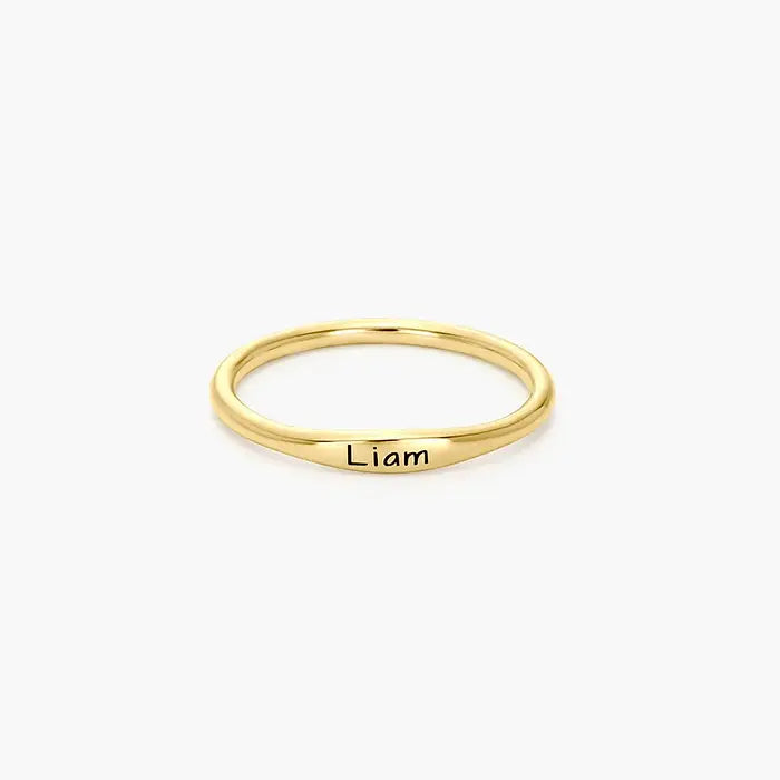 Personalized Engraved Thin Name Ring