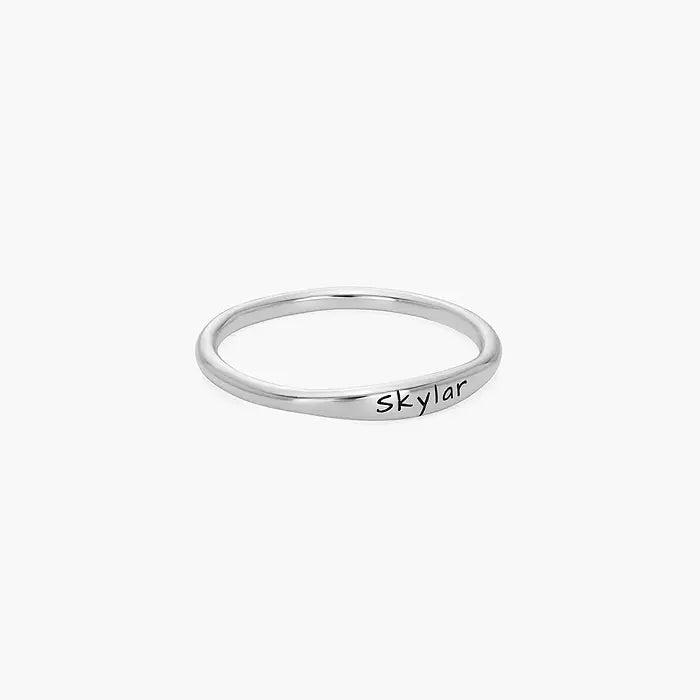 Personalized Engraved Thin Name Ring