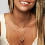 Birthstone Heart Necklace with Engraved Names